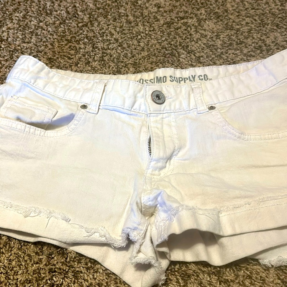 White jean shorts